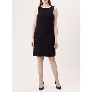 HOBBS London Womens Sleeveless Kendra Shift Dress Sz 12 Black Careerwear Office